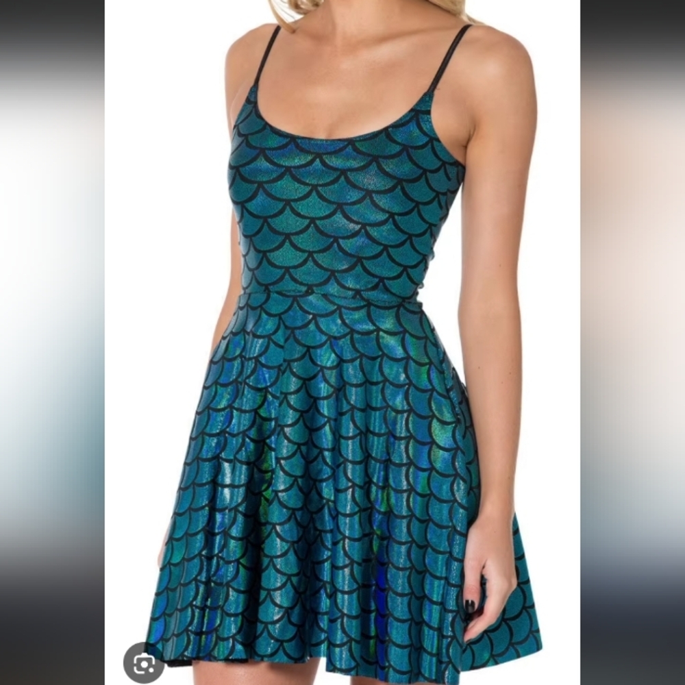 Mermaid iridescent fish scale skater dress Black Milk Style one size